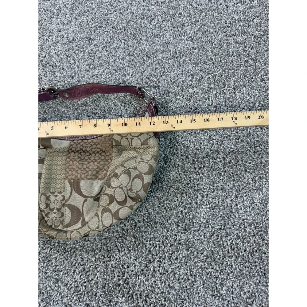 Vintage Y2K Coach SoHo Signature Patchwork Small Hobo Bag Brown & Burgundy